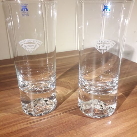 2 stk Magnor glass med "Norsk Caravan Club" -logo