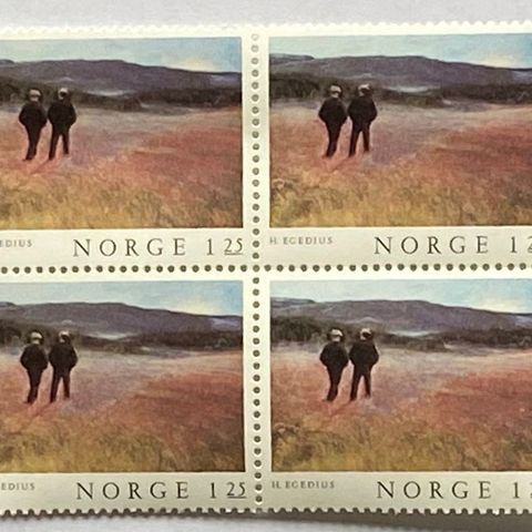 Norge 1977 Norsk malerkunst III Egedius  NK 801  4-blokk  Postfrisk.