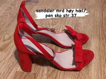 Pensko /Rød sandaler mrd høy hæl/som NYE