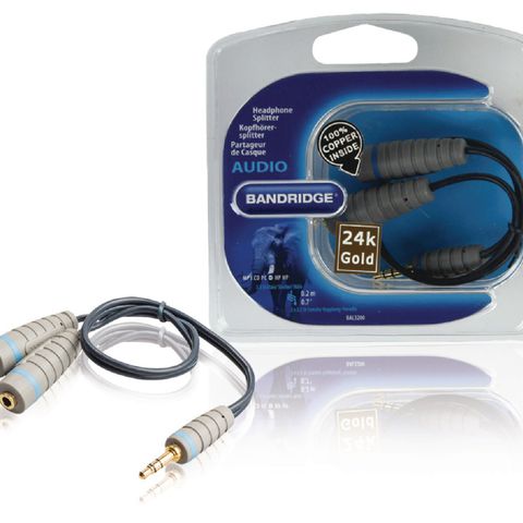 Bandridge Stereo Audio Cable 3.5 mm Male - 2x 3.5 mm Female 0.20 m