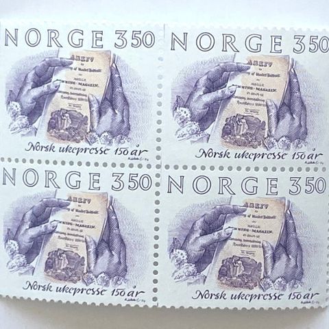 Norge 1984 Norsk ukepresse 150 år NK 960 4-blokk Postfrisk