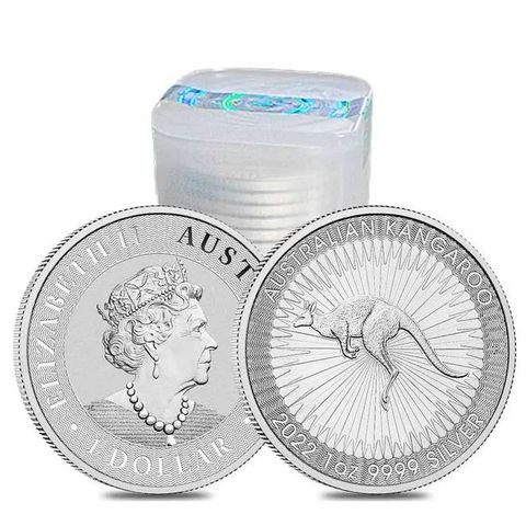 Australia 1 oz Sølv Kangaroo BU i Tube (25 oz)