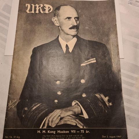 Urd Nr 16. 1947 - Kong Haakon VII 75 År