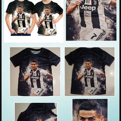 Kul Fotball t-skjorte av Ronaldo 3D printet.