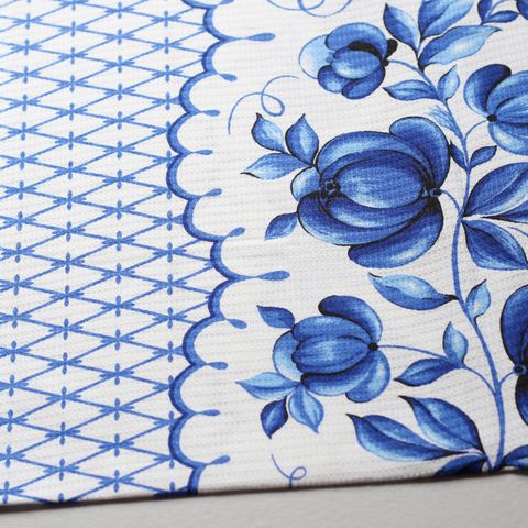 Kjøkkenhåndkle med blått mønster
