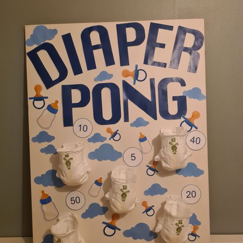 Diaper-pong til babyshower