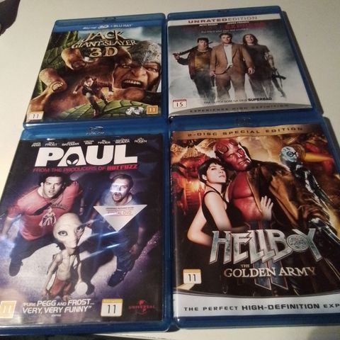 Pinapple Express- Hellboy- Paul- Jack the Giant Slayer 3d.    Norske tekster