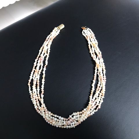 Vintage perle smykke retro 5 perle rekker.