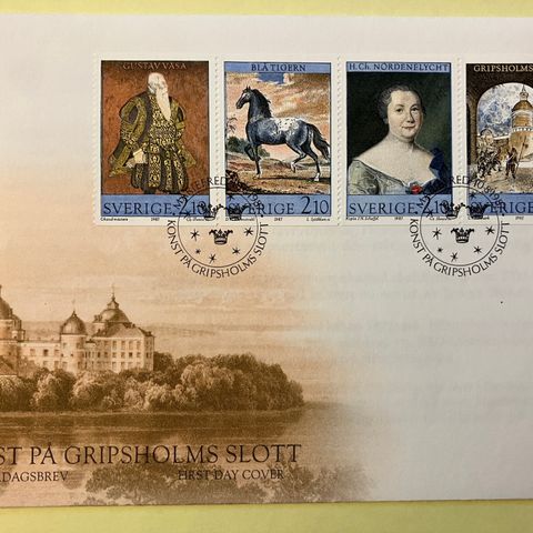 Frimerker SVERIGE FDC 1987 Kunst på Gripsholm slott