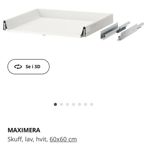 Ikea Maximera Skuff lav 60x60 inkl utrusta front