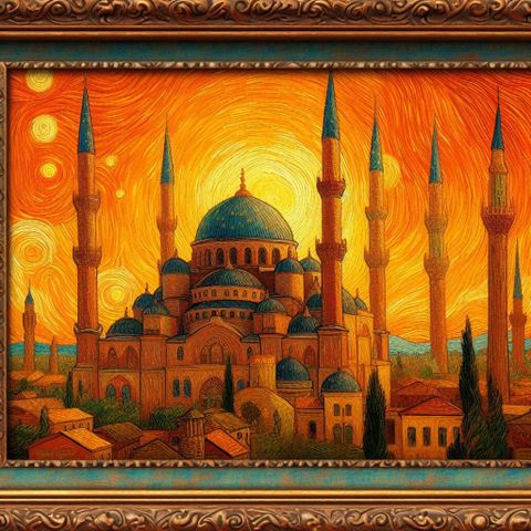 Pakistansk, arabisk, tyrkisk muslimsk kunst/maleri