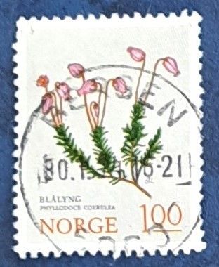 NK 721 Blomstermerker 1973. Stemplet BERGEN 30.1.74