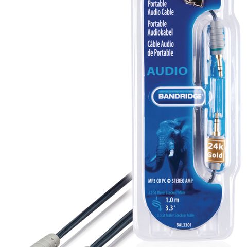 Bandridge Stereo Audio Cable 3.5 mm Male - 3.5 mm Male 1.00 m