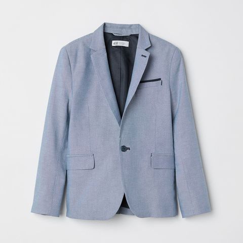 Blazer - Dressjakke - Str. 12-14+ (EUR 170) - Lyseblå - Vevet kvalitet