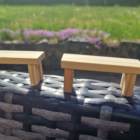 1 par miniatyr benkstoler mikro landskap harpiks stol håndverk