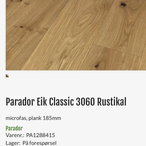 Selger 20 kvm parkett PARADOR Classic 3060 Rustikal