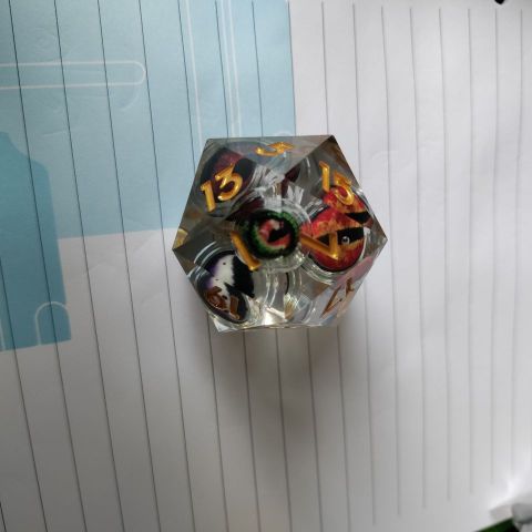 🐉 Floating eye dice polyhedral d20 35mm dnd 🎲