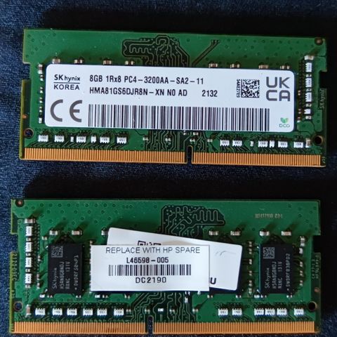 16GB DDR4 3200mhz RAM bærbar pc