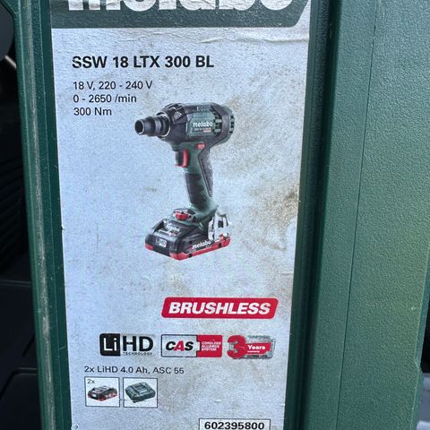 Metabo SSW 18 LT 300 BL muttertrekker med batteri og lader