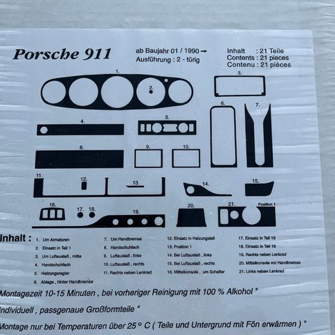 Porsche 911 964 carbon look interior styling