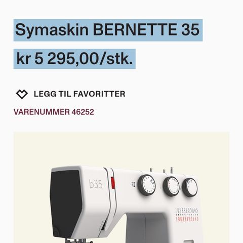 Symaskin Bernette 35