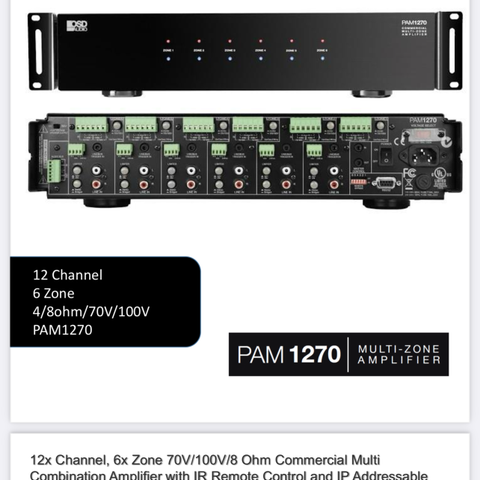 OSD Audio Pam 1270 multiromsforsterker