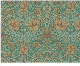 Tapet  William Morris Honeysuckle & Tulip Emerald/Russet