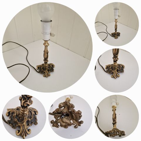 MESSING BORDLAMPE "VINTAGE /GAMMEL "