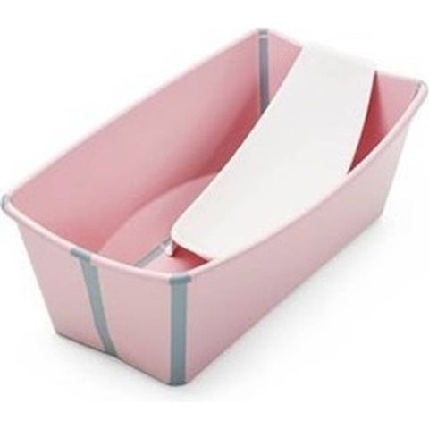 stokke Flexi bath med stativ og nyfødt støtte rosa