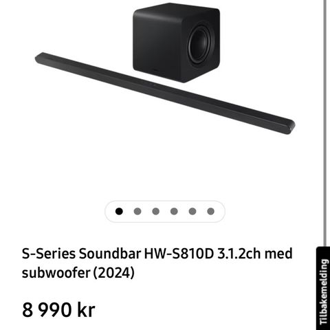 S-Series Soundbar HW-S810D 3.1.2ch med subwoofer (2024)