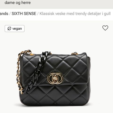 Klassisk veske med trendy detaljer i gull