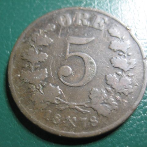 5 Øre 1878 Oscar II