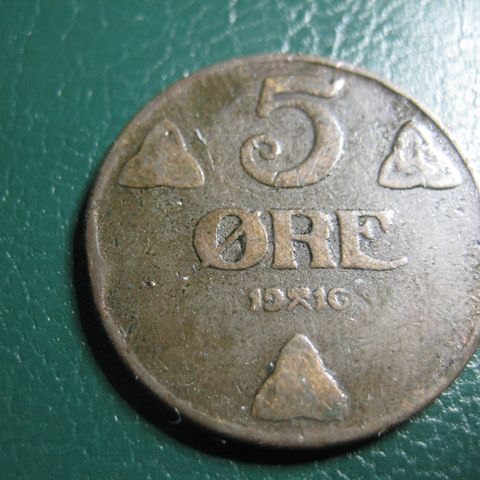 5 Øre 1916 H 7