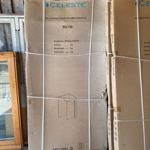 Celeste fast dusjvegg 90x190cm krom