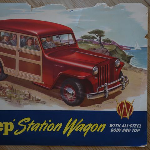 Willys Jeep Station Wagon 4s brosjyre 50 talls 63 hk