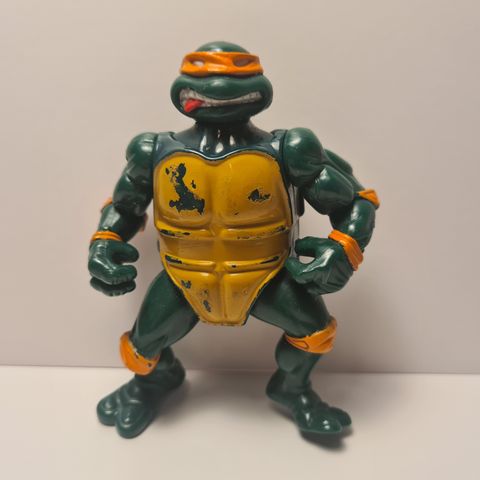 Vintage Teenage Mutant Ninja Turtles Figur fra 1991 - Michelangelo 10cm - TMNT