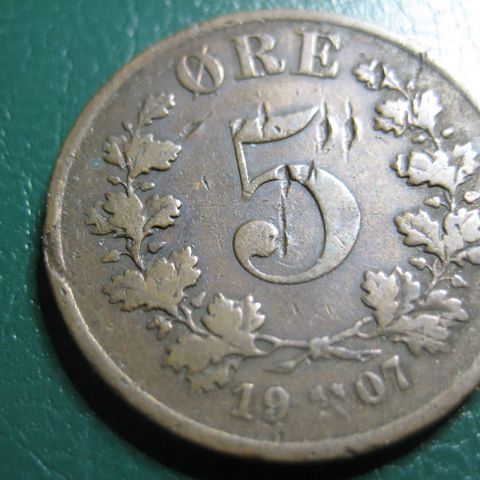 5 Øre 1907 Haakon VII