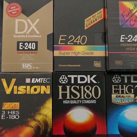 7 BASF Hi-fi videocassetets chrome and TDK, Sony