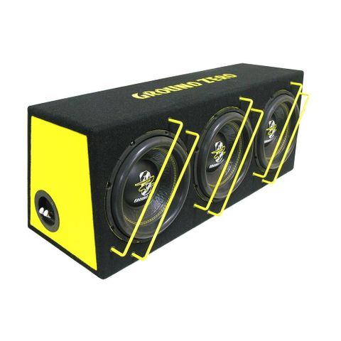 Ground Zero   GZIB 3.2500SPL basskasse 3x10".  i kasse , 1500W RMS, 1.34 Ohm