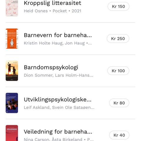 Pensum til bachelor barnehagelærer: NHR, STM, SRLE, LEK, BULL, KKK