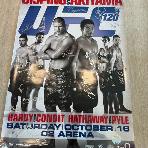 MMA - UFC 120 Bisoing vs Akiyama signert plakat