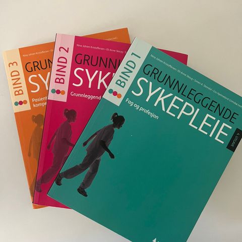 Grunnleggende Sykepleie Bind 1-3 (4.utg, 2021).