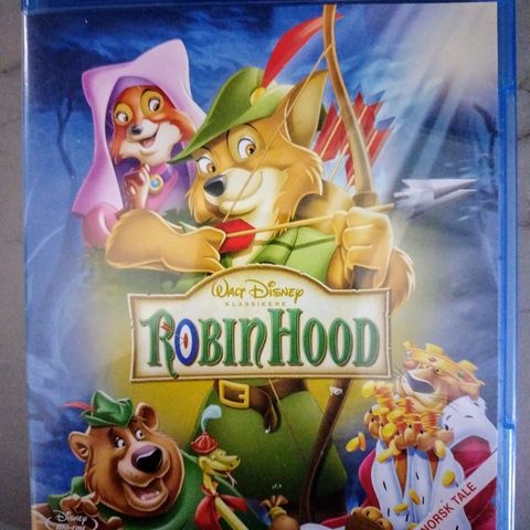 Blu-ray barnefilm. Robin Hood. Disney klassikere nr. 21. Norsk tale og tekst.