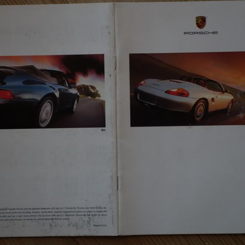 Porsche brosjyre 1996 alle serier inkl. fargekart