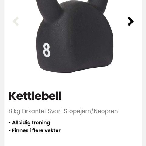 Kettlebell 8 kg, vekt for trening