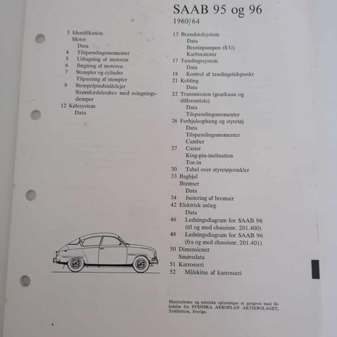 Saab 95/96 verkstedbok.