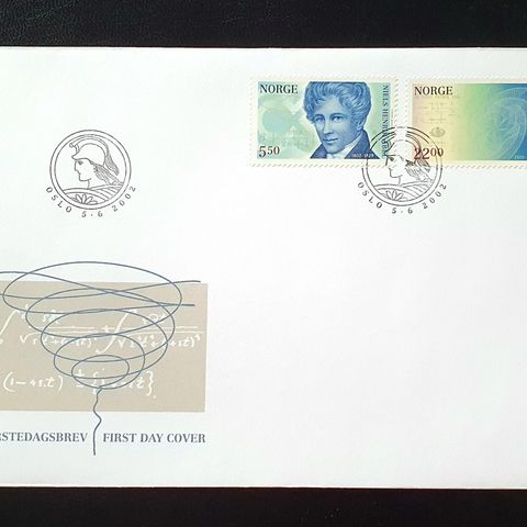 Norge FDC HK 1469-70 Niels H. Abel 200 år