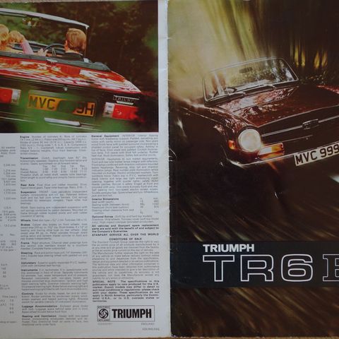 Triumph TR6 PI  brosjyre