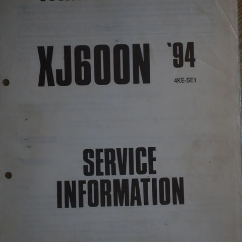 Yamaha XJ600 1994 Service info