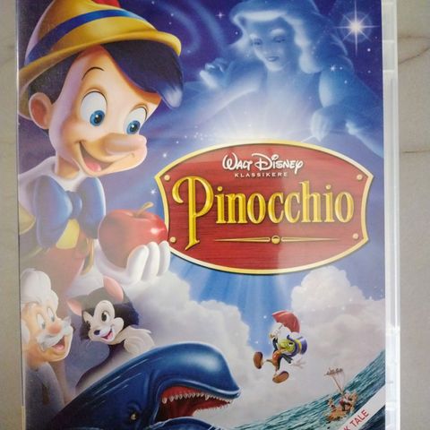 Dvd barnefilm. Pinocchio. Disney orginale klassikere nr.2. Norsk tale og tekst.